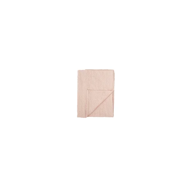 manta infantil de tejido waffle en tonalidad rosa empolvado, un color relajante y moderno para el equipamiento del bebé.