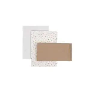Set de sábanas de tres piezas de algodón para bebé en color beige de estilo minimalista, adecuado para el colchón de un moisés, minicuna o cuna